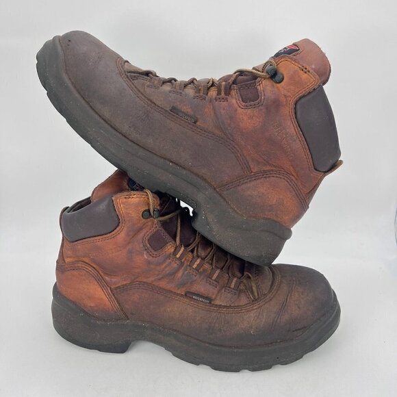 Red Wing 4400 Work Brown Waterproof Safety Steel women Boot ASTMF 2413-05 Sz 10 - Picture 8 of 12